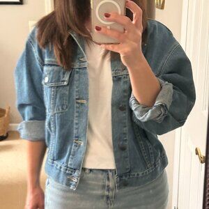 GreatLand Vintage 90s Denim Jacket Cropped Boxy Oversized Blue
